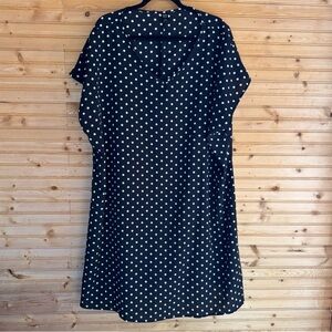 Emery Rose Midi Shirt Dress Black w White Polka Dots Women’s Size 4XL
